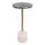 Table d'appoint contemporaine en pierre et métal pour salon - Style moderne et artistique, étroite et élégante, idéale pour une chambre - 53 cm, vert et or