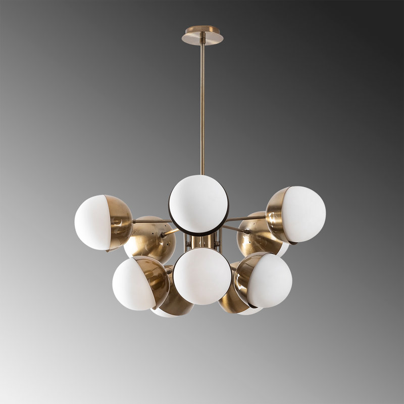 Donleavy 10 - Light Sputnik Chandelier, Gold, Gold/White