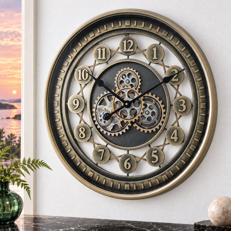 Horloge murale avec engrenages en mouvement THE-GEARS NO-LI_ 24 po KRISTIANSAND