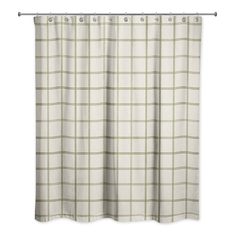 Magnus Plaid Shower Curtain, Cream/Green