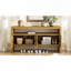 Buffet 60 po 4 portes, placage de bois massif minimaliste moderne avec tablette ouverte, grain de bois naturel, console de rangement grande capacité (naturel)-742146098