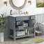 Meuble-lavabo 36 po avec lavabo supérieur, armoire de rangement moderne avec 2 portes à fermeture douce et 6 tiroirs, meuble-lavabo simple-828748622