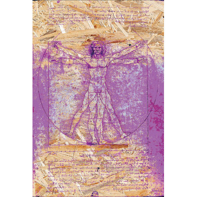 Vitruvian Man by Leonardo Da Vinci - No Frame Print on Wood