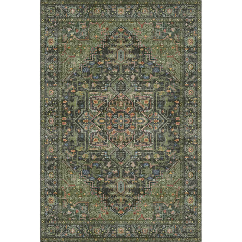Bohemian Vintage Area Rug Washable Non Slip Moroccan Indoor Rug, Rectangle 8' x 10'