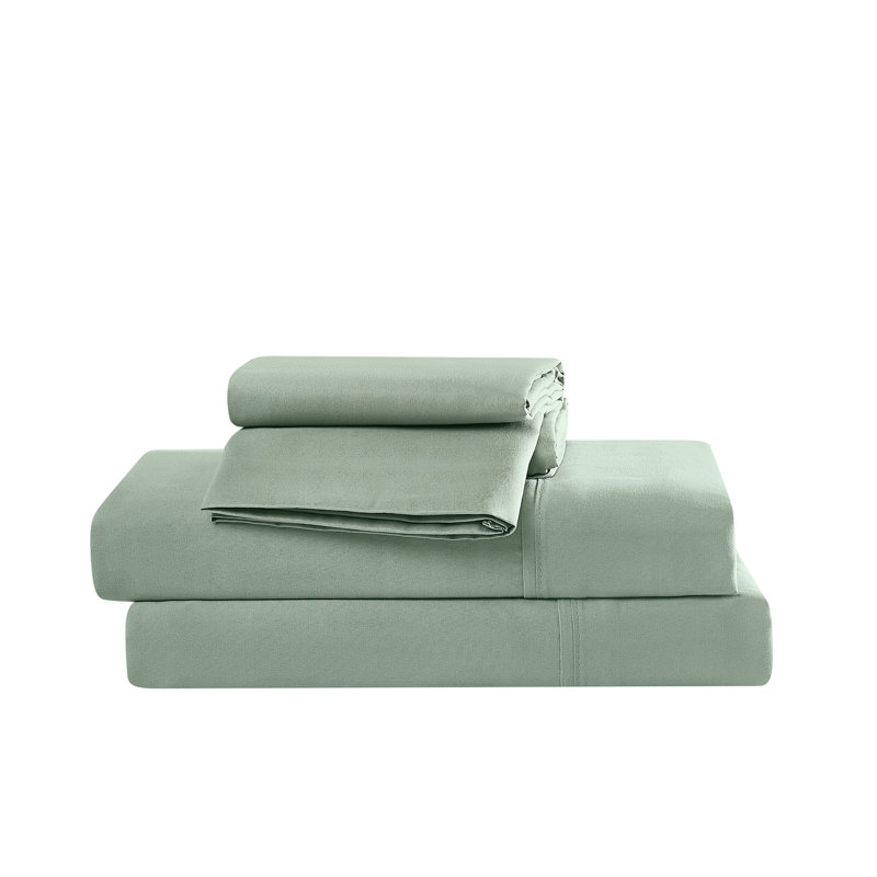 Simmons Essential Microfiber Brushed Sheet Set, Full, Green