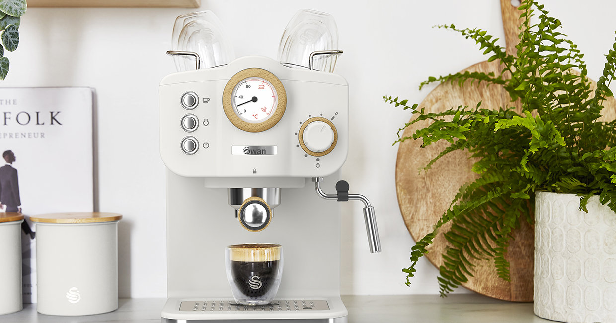 Swan Nordic Espresso Maker in Cotton White