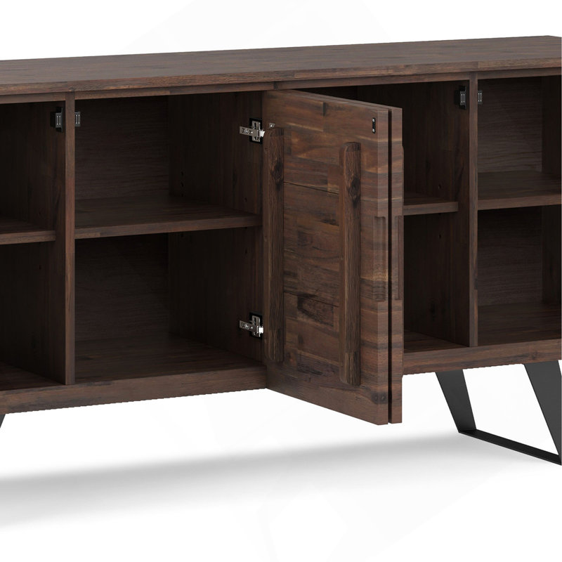 Large 4 Door Sideboard Buffet - Distressed Charcoal Brown