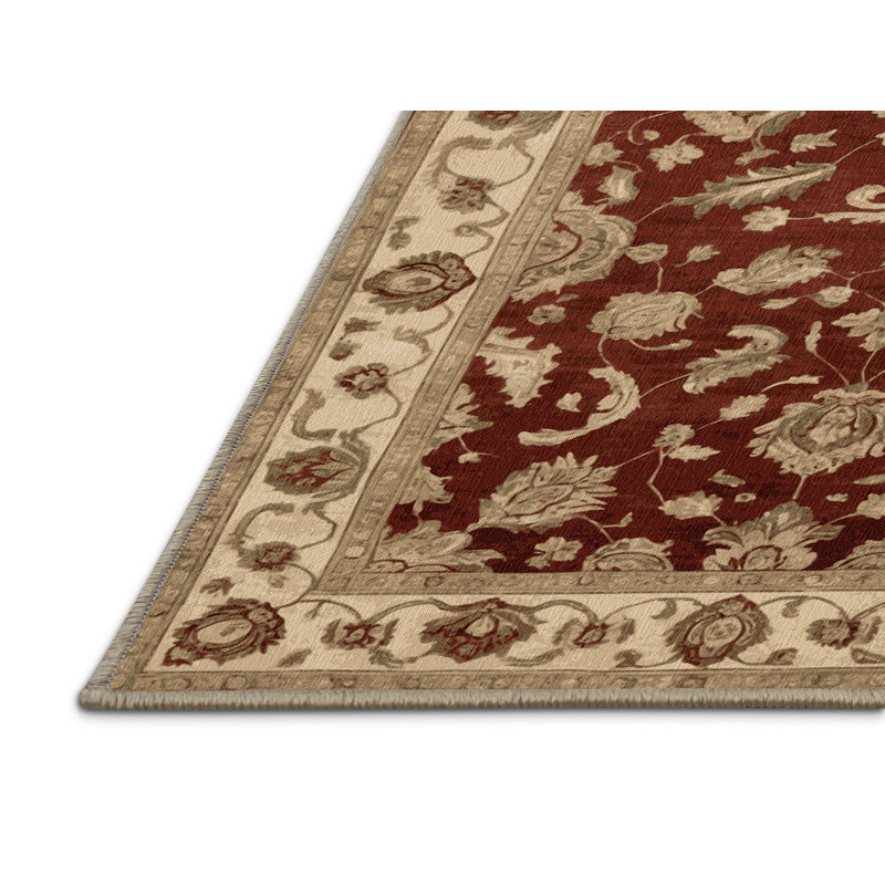 Machine Washable Overdyed Brown Area Rug, Square 3'