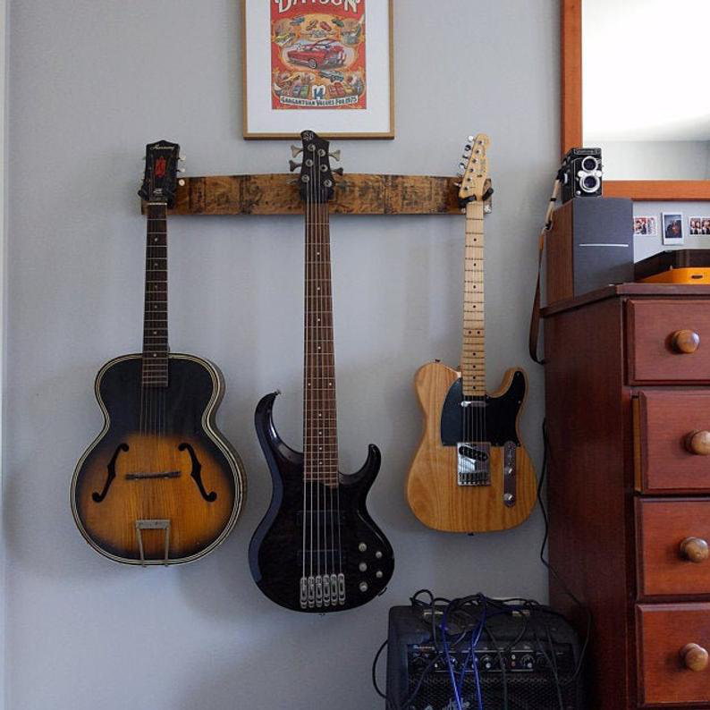 Support mural pour guitare Whiskey Barrel