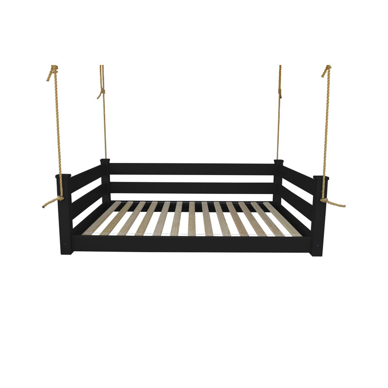 Devell Hanging Daybed, Black, Full / Double