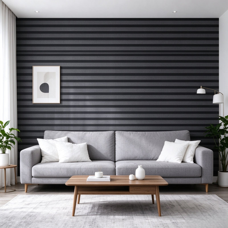 Scandinavian‑Inspired Striped PVC Wallpaper