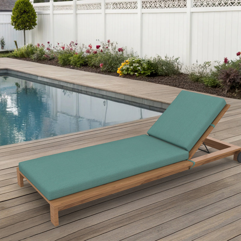Amala Sunbrella® Outdoor Chaise Lounge Cushion, 23" x 29"/25" x 47" , Cast Breeze Sunbrella® Plainweave
