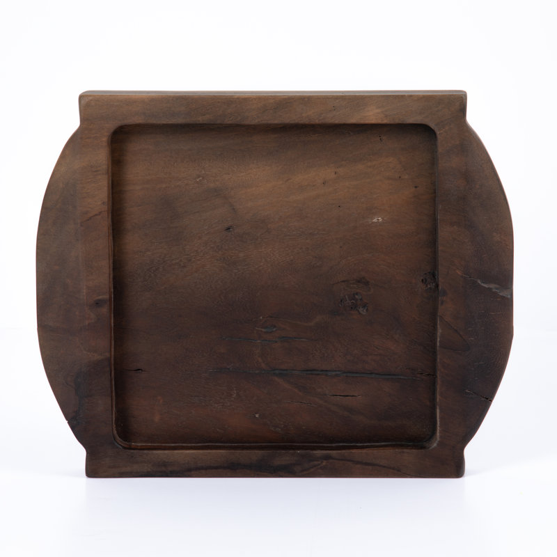 Tadeo Solid Wood Decorative Tray, Ochre