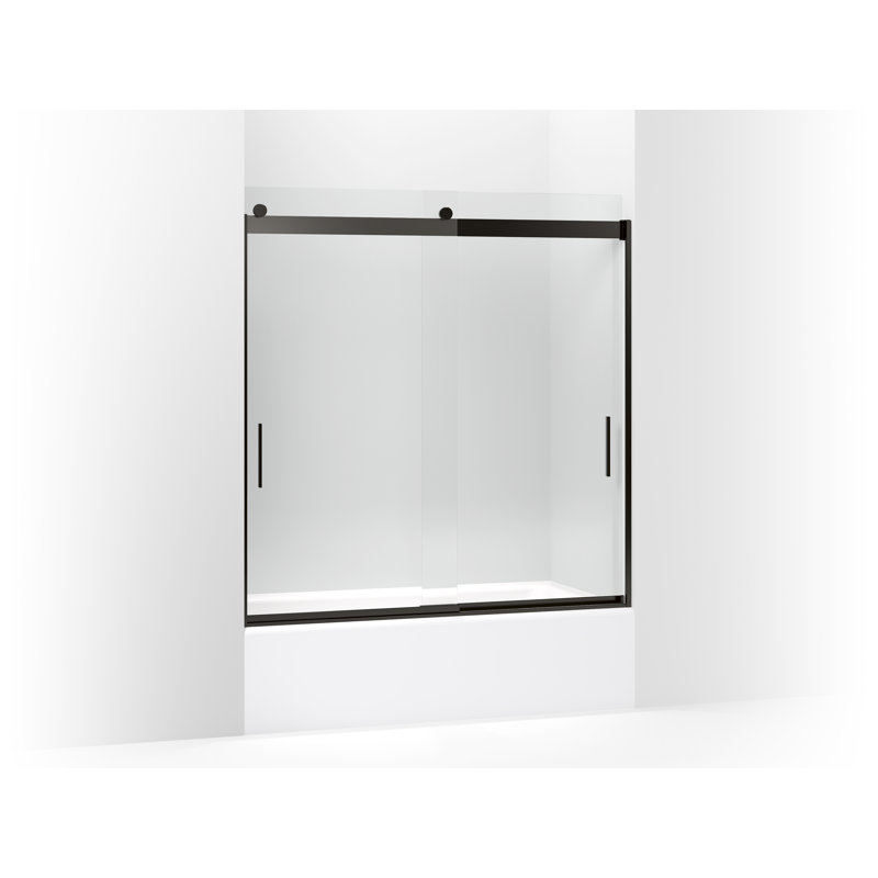 Porte de baignoire semi-sans cadre 59,63" avec technologie® cleancoat Levity, Bronze foncé anodisé