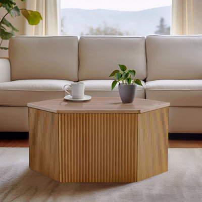 Fluted Hexagon Coffee Table