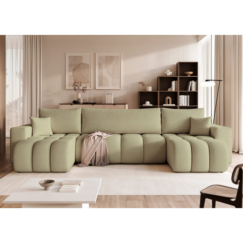 5 Seater Sofa Bed, Green