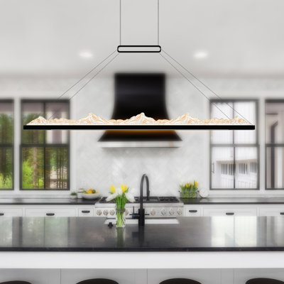 62'' Black LED Island/Pool Table Light – Color Selectable (3000K/4000K/5000K) – Integrated LED – BACL Certified – Ideal for Kitchen Islands, Dining Rooms, or Game Rooms