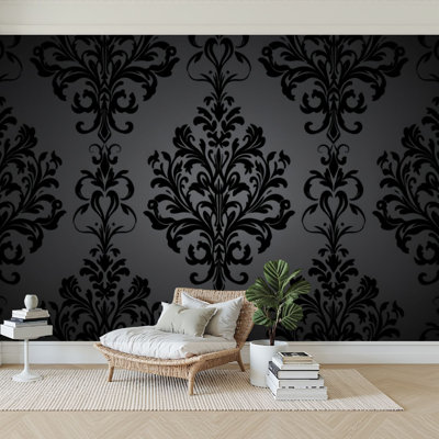 Peel and Stick Wallpaper 144" W x 100" H Modern Self Adhesive Wall Mural for Bedroom Royal Vintage Gothic Luxury Victorian Retro Damask Painting