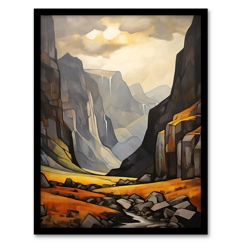 Glencoe Gorge Atmospheric Sunlight Breaking Through Clouds - Single Picture Frame Print