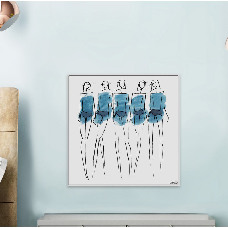 « blue bottoms »-reproduction de peinture à l’aquarelle sur toile, H 18 po x l 18 po