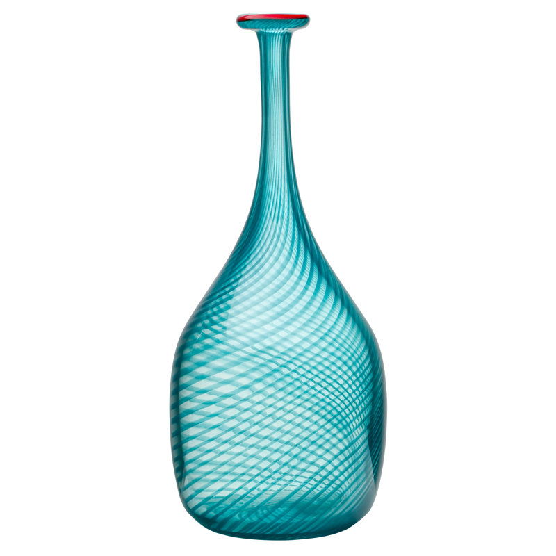 Bouteilles décoratives en verre rouge, H 10 po x l 5 po, Bleu