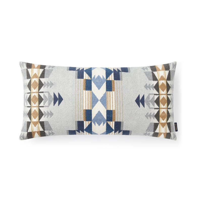 Desert Dawn Printed Hug Kilim Pillow Gray 14x30"