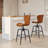 Abraham Swivel Adjustable Height Set of 4 Bar Stools Modern Faux Leather Counter Stool Bar Dining Chairs With Back Metal Support Bar Stool For Kitchen Island Pub