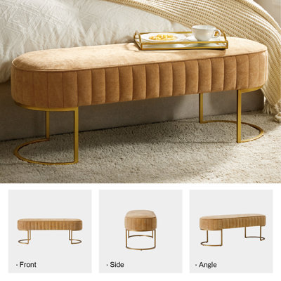 Ferdinand 46" W Channel-Tufted Upholstered Bench