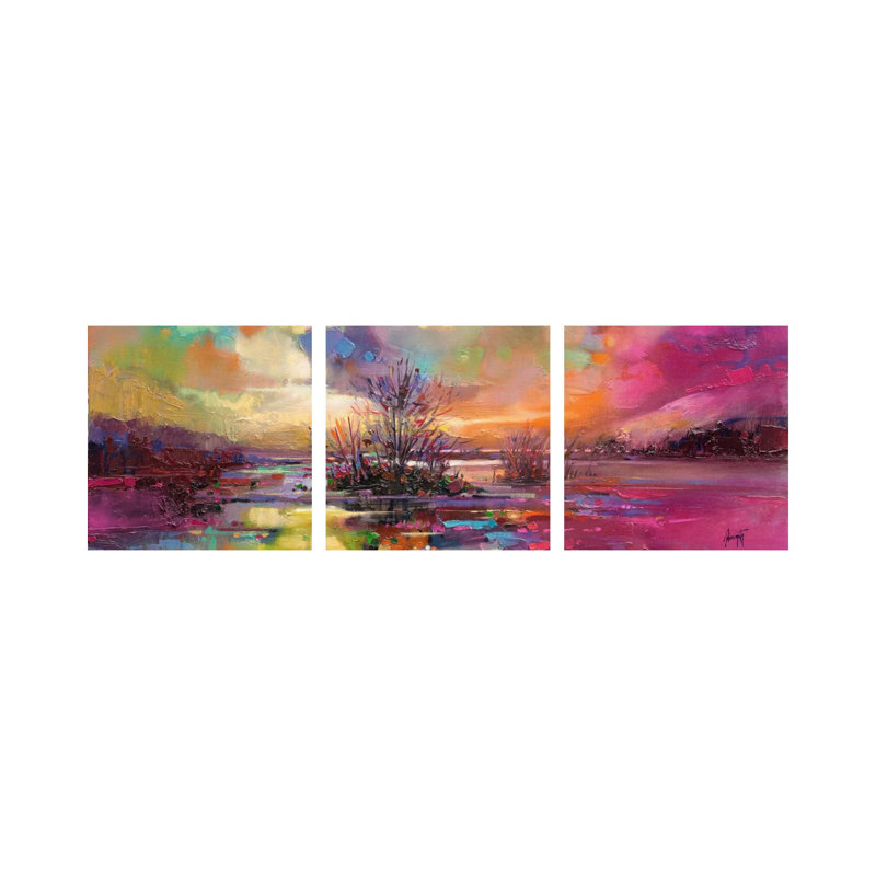 «Loch Fyne Color», ensemble d'art mural sur toile tendue (ensemble de 3)