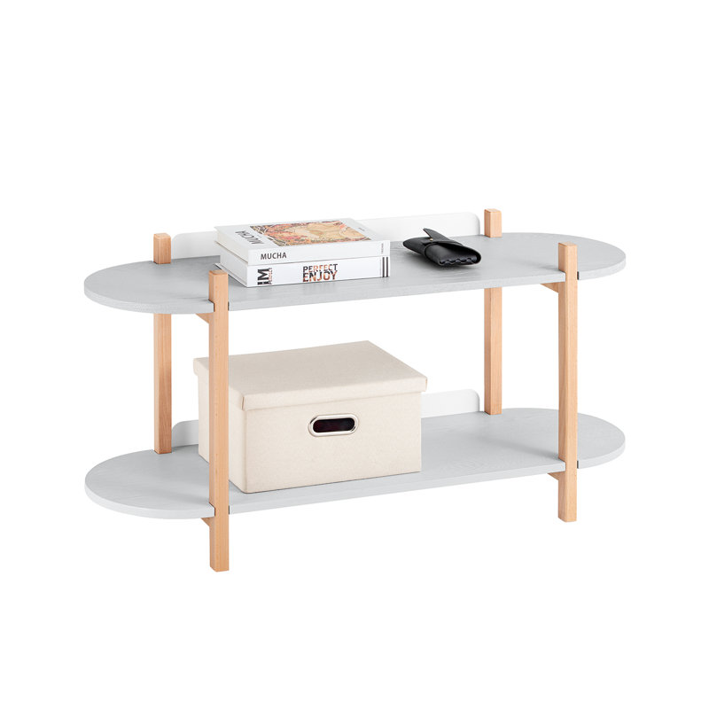 3 Tiers Bookcase Bookshelf Storae Display Shelf Side Table Console Table, (2 Shelves) 109cmW x 41.5cmD