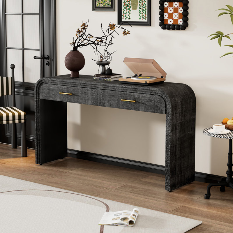 59'' Console Table, Antique Black