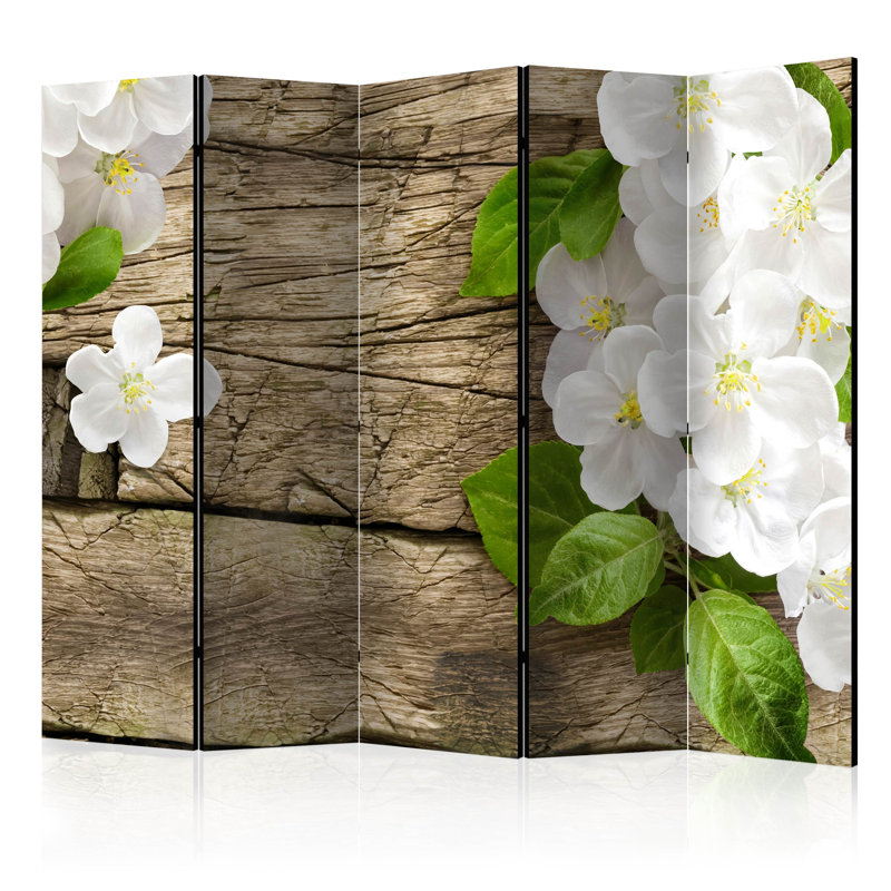 Crewellwalk 225cm W x 172cm H 5 - Panel Solid Wood Folding Room Divider