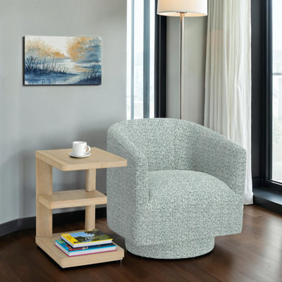 Colne Swivel Accent Chair With Sand Dune End Table