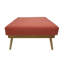 Repose-pieds carré avec pieds en bois d'hévéa évasé, polyester corail 33 pouces