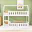 Lit simple superposé simple en bois avec échelle-678899858