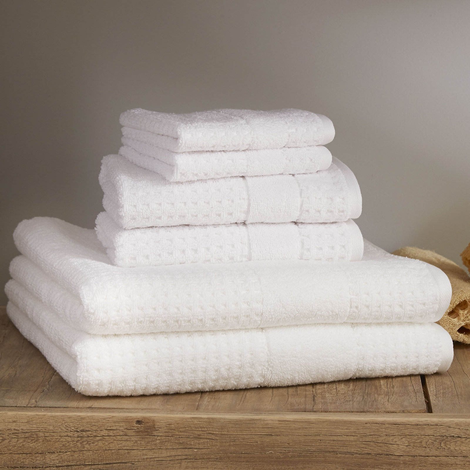 Devon 6-Piece Turkish Cotton Towel Set, White