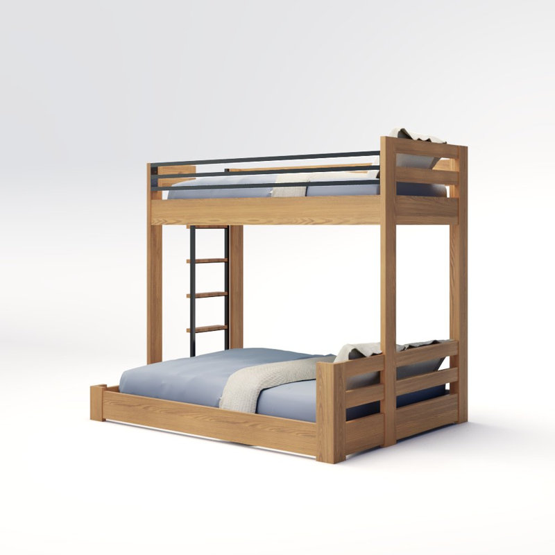 Elevated Kids Bunk Bed, Twin XL/Full XL, Natural, Location G