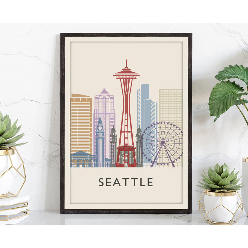Illustration de Seattle, villes américaines, impression sans cadre, affiche de Washington State