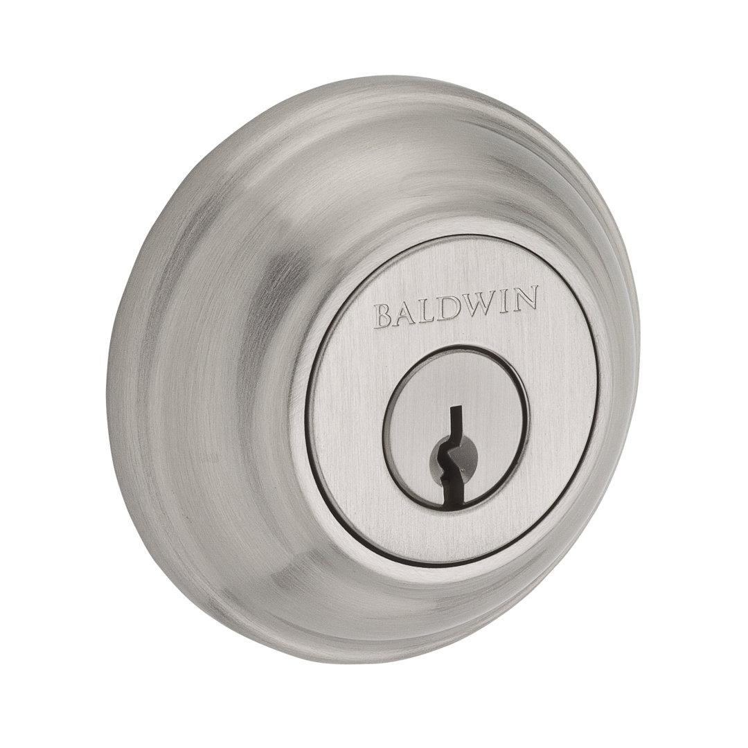 Traditional Round Single Cylinder Deadbolt with Smartkey Baldwin 
