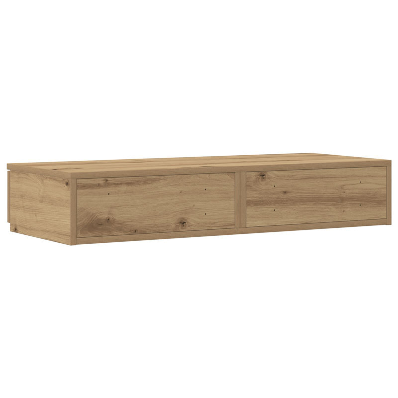 Bed Drawers - Made From Engineered Wood, Artisan Oak, 16.5 H x 75 L x 36.5 W cm