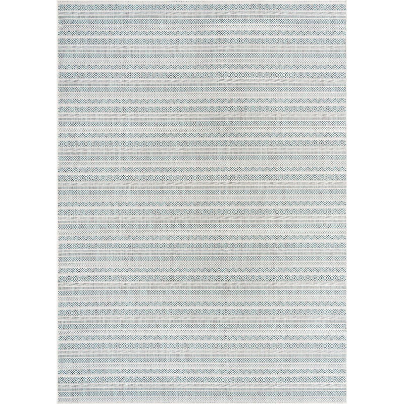 Tapis d'extérieur scintillant bleu clair, Rectangle 7 pi 10 po x 11 pi