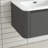 24-Inch Wall Mounted Grey Bathroom Vanity, White Ceramic Integrated Basin, 45 Angled Handle, Soft-Close Drawer, Waterproof Plywood, Ample Drawer Storage, Style, Easy Installation Structure, Storage-1864940338