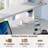 Ameliore 55.1" L Shaped Computer Desk with File Drawer, LED Lights and Keyboard Tray-88597093