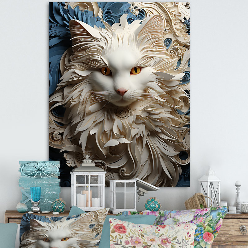 " Persian Cat Purity Collage ", 40" H x 30" W x 1.5" D, Wrapped Canvas