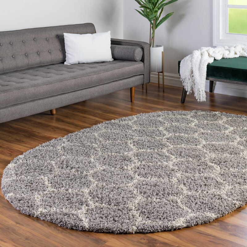 Geometric Indoor Rug, Oval 4' x 6'