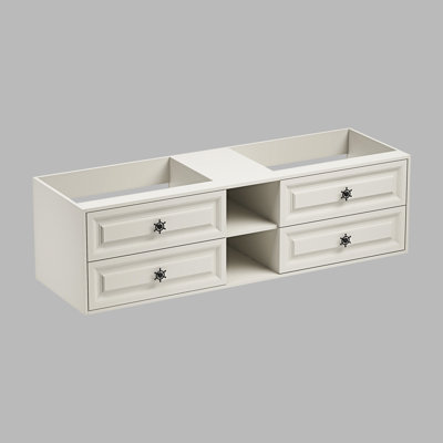 Support mural pour meuble-lavabo double - base seulement (plateau non inclus)