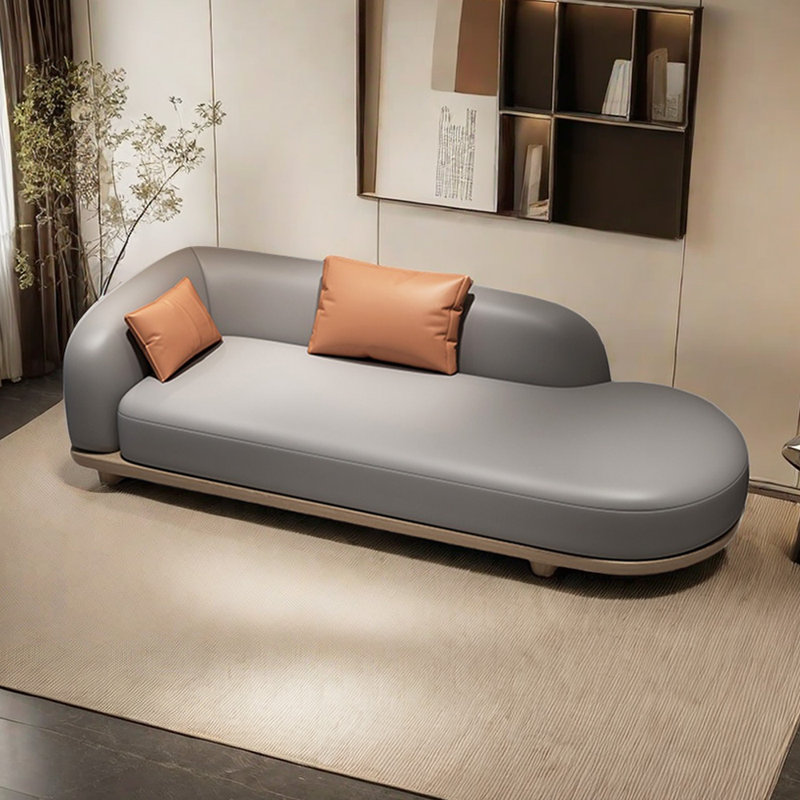 Chaise longue intérieure confortable: Chaise longue rembourrée avec cadre en bois massif, Accoudoir à gauche (vu de face)