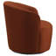 Chaise pivotante en velours orange brûlé Resnick - conception de baril rétro et rotation douce pour les espaces de vie modernes