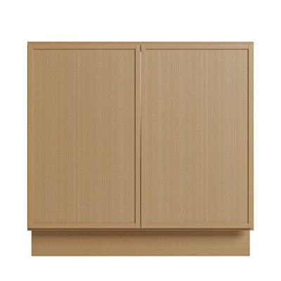 Modern White Oak Kitchen Base Cabinet with Plywood Box, Hinges, Custom Layouts