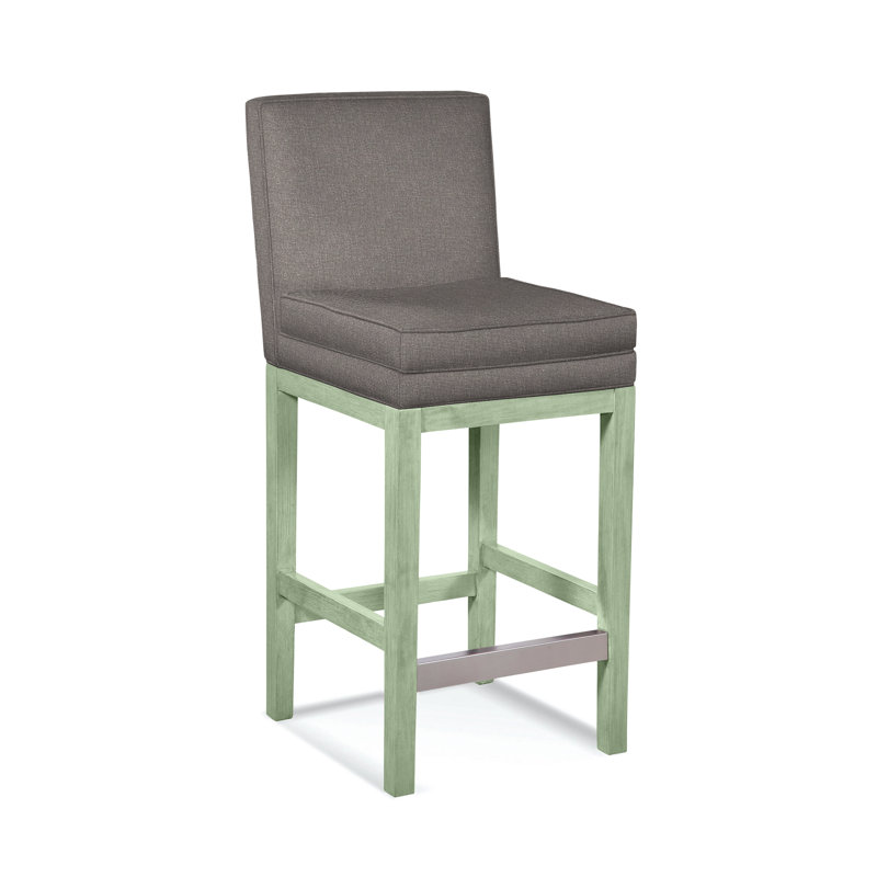 Upholstered Stool, Gray Sugar Performance; 0863-84, Celery Finish